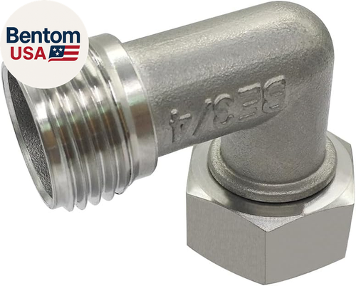 Stainless Steel Garden Hose Elbow 90 Dedgree Water Hose Connector Right Angle 3/ - Picture 2 of 12