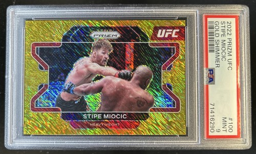 2022 Panini Prizm UFC Stipe Miocic Gold Shimmer Prizm FOTL #/5 PSA 9