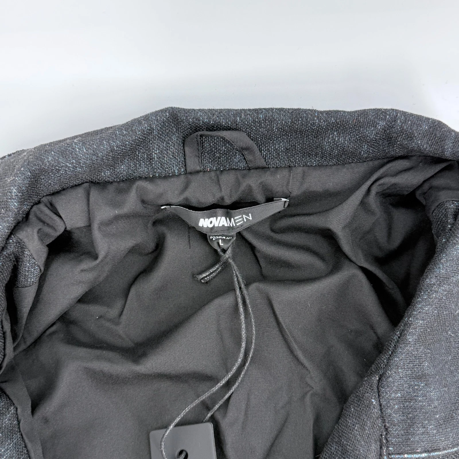 Novamen Tapestry Lion Jacket L Woven Graphic Black Denim Look Streetwear Shacket - product detail image 5