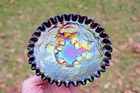 ANTIQUE DUGAN CHERRIES CARNIVAL GLASS CRE PLATE - AMETHYST