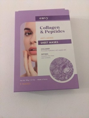 Envy Collagen & Peptides Anti-Aging Sheet Face Mask pack of 5 mask
