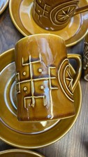 Portmerion Totem Susan Williams-Ellis Vintage Brown Coffee Set Milk/ Sugar Bowl