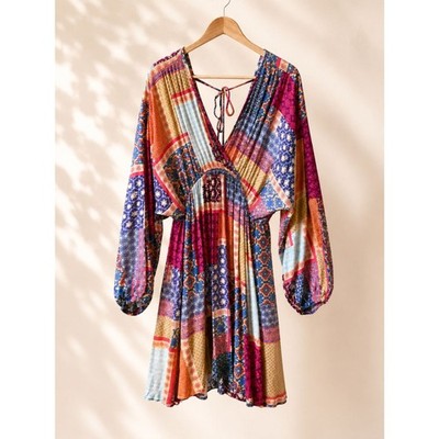 Easel LA Boho Patchwork Dress  NWT sz Medium