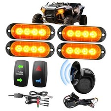 ATV SXS UTV Turn Signal Kit with 110dB Horn,Pre-Wired Blinker Kit with Rocker