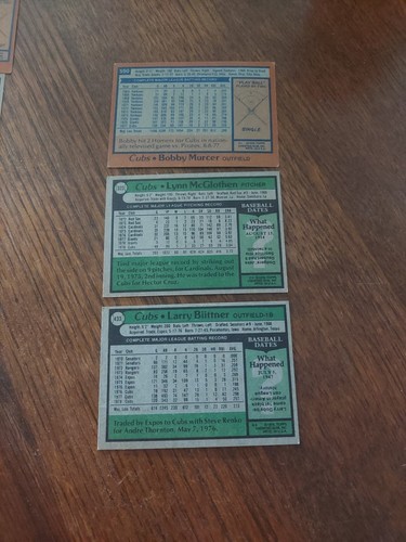 Vintage Lot of (9) Topps 1978-1979 CHICAGO CUBS Baseball Cards - Bild 5 von 7