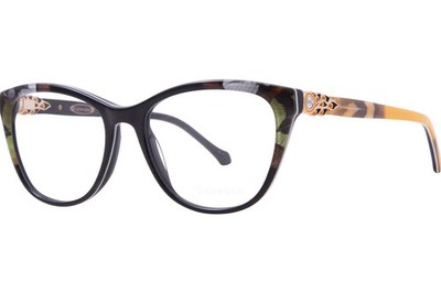 Coco Song Dragon Hearts CV286 C1 Eyeglasses Women's Black/Yellow Full Rim 55mm