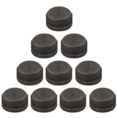 Niubid 10 Pack 3/4 inches Cap Malleable Cast Iron Pipe, Industrial Pipe for T...