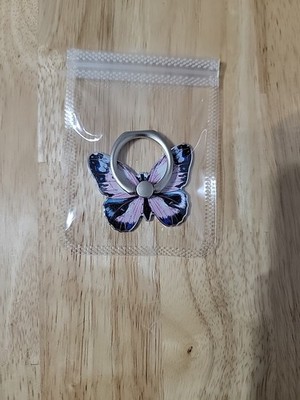 360° Rotating Butterfly Phone Ring Stand Holder Metal Finger Kickstand Knob Loop