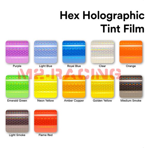 12" Hex Holographic Gloss Headlight Taillight Tint Film Fog Honeycomb Protective - Bild 2 von 86