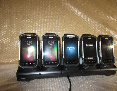 LOT OF 5 Zebra TC70 TC700H/TC700K Rugged Touch  Handheld Barcode Scanner w/DOCK