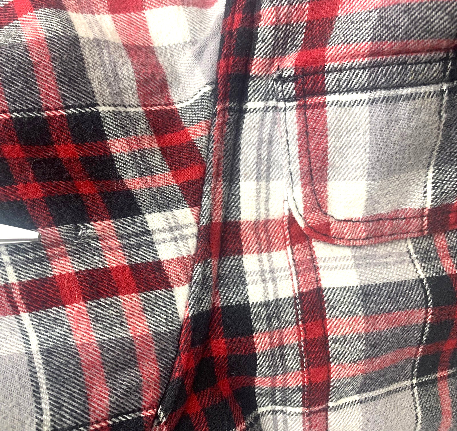 Red Head Brand Co Sherpa Lined Flannel Shirt Jacket Large Red Gray Plaid thumbnail 4