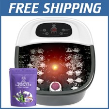 Foot Spa Bath Massager with Heat Bubbles  Vibration Massage