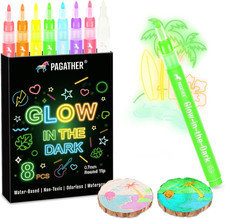 Glow in the Dark Markers - 8 Neon Colors for Rock, Fabric, Glass  Crafts