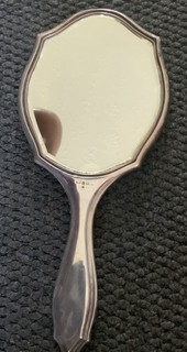 Specchio da vanità portatile Birmingham in argento sterling Art Deco stile Nouveau 442 g