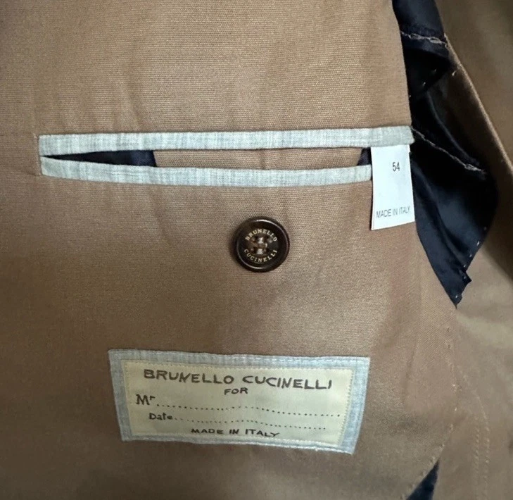 Gabardina Brunello Cucinelli mezcla de algodón solapa pico EU54 Foto 3 de 4