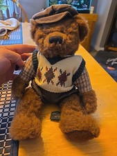 Russ Berrie Knickers Golfing Teddy Bear Plush Stuffed Animal 12"