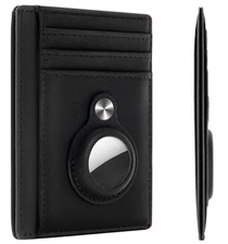 Slim Minimalist Front Pocket Wallet with Airtag Holder, RFID Blocking, Card Hold