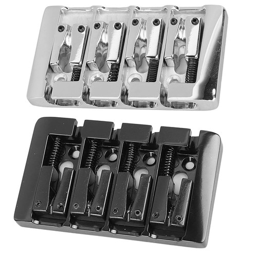 L Shaped Bass Bridge 4 String High Mass Metal Electric Bass Bridge Accessory HR6 - Picture 10 of 30