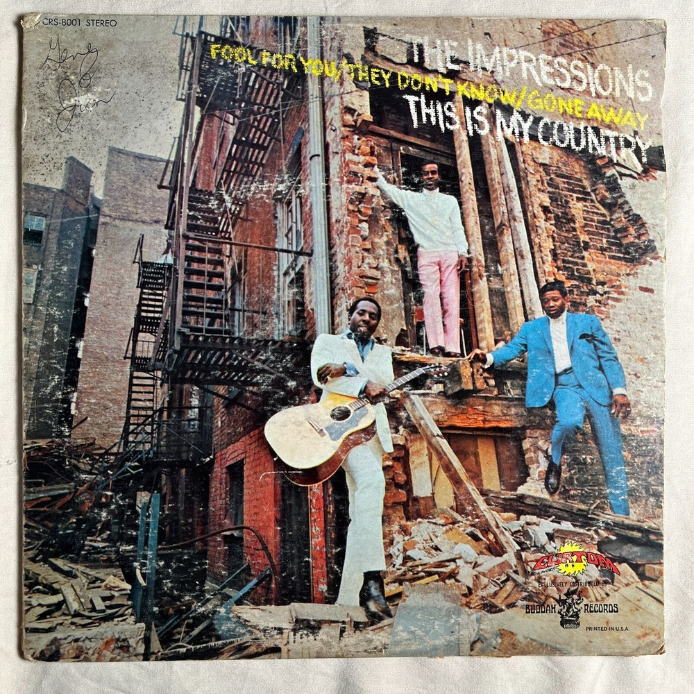 1968 Original Vinyl LP - The Impressions This Is My Country - Curtom CRS-8001 - VG Condition