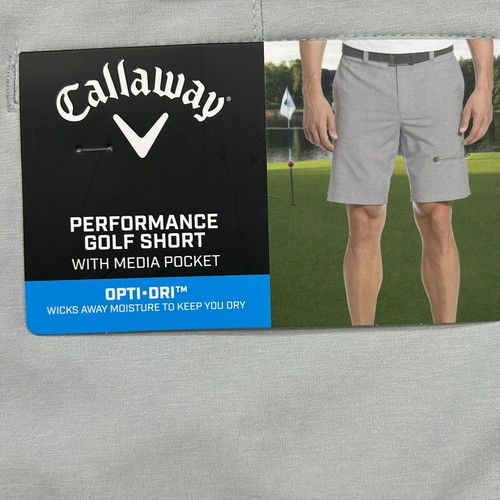 Callaway Shorts Mens 38 Performance Golf Short Opti-Dri Media Pocket Gray NEW - Picture 10 of 13