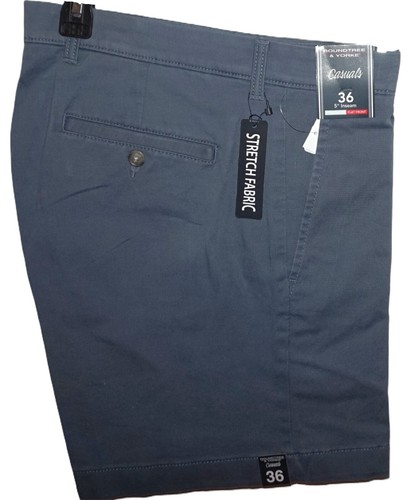Roundtree Yorke Casual Shorts 36 W Straight Fit Stretch Indigo Blue 5 Inseam NWT