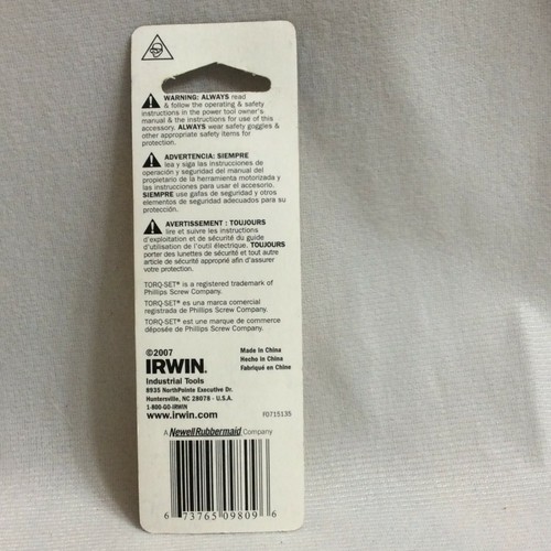 Brocas de alimentación Irwin 3053037 #0 acero TORQ-SET® - Imagen 4 de 5