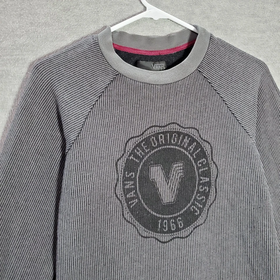 Sudadera VANS Mujer Pequeña Gris Rayas Logo Pullover Foto 2 de 4