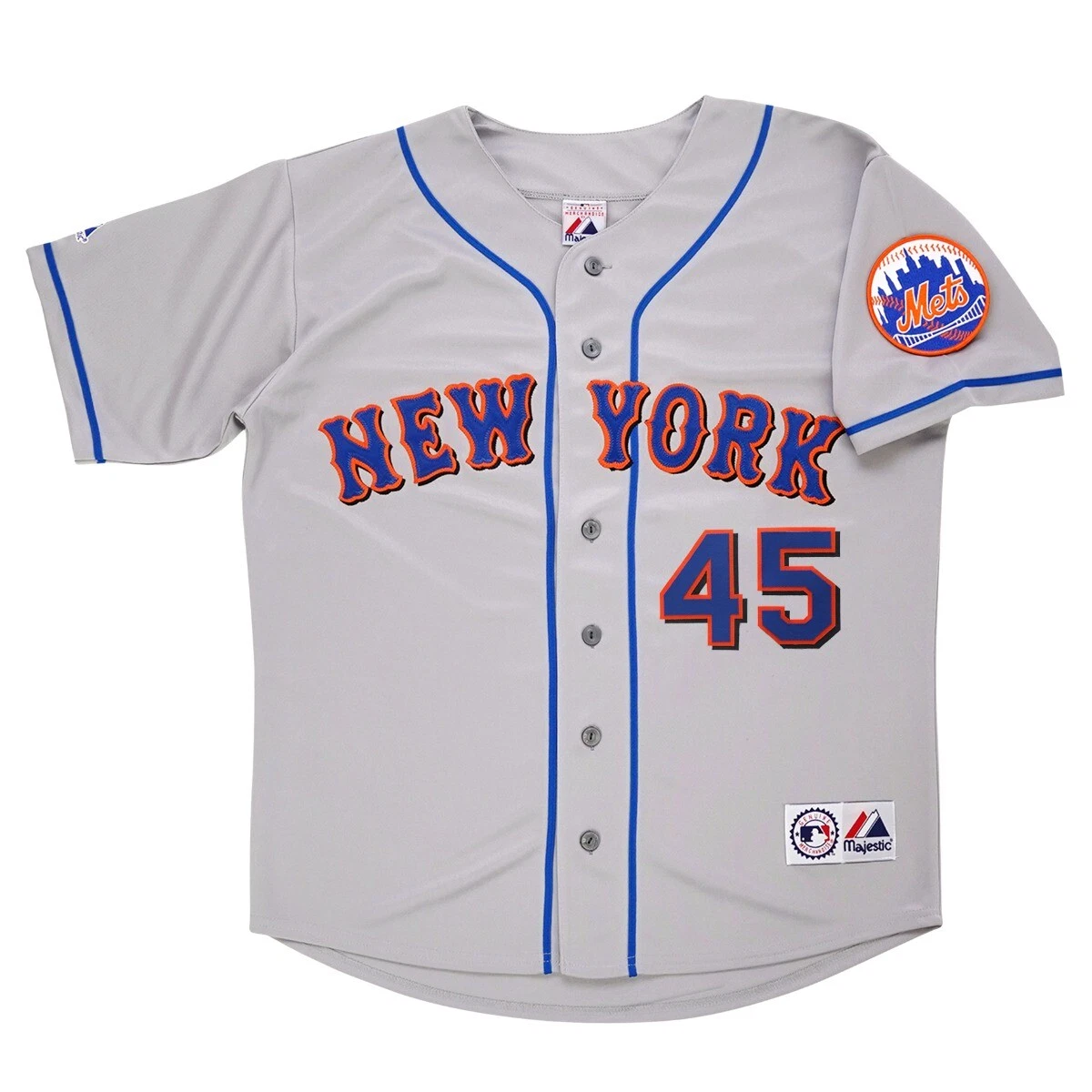 Pedro Martinez New York Mets Grey Road Jersey w/ Team Patch Men's  (M-2XL)