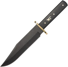 Browning Bowie Black Ebony Wood Stainless Steel Fixed Blade Knife 0496