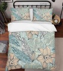 3D Tropical Floral Leaves Texture Quilt Cover Set Bedding Set Duvet Cover