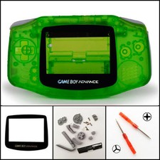 GBA Nintendo Game Boy Advance Replacement Housing Shell Screen Clear Green USA 