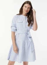 J. Crew Womens Blue Striped Cotton Oxford Shirt Dress Size 0