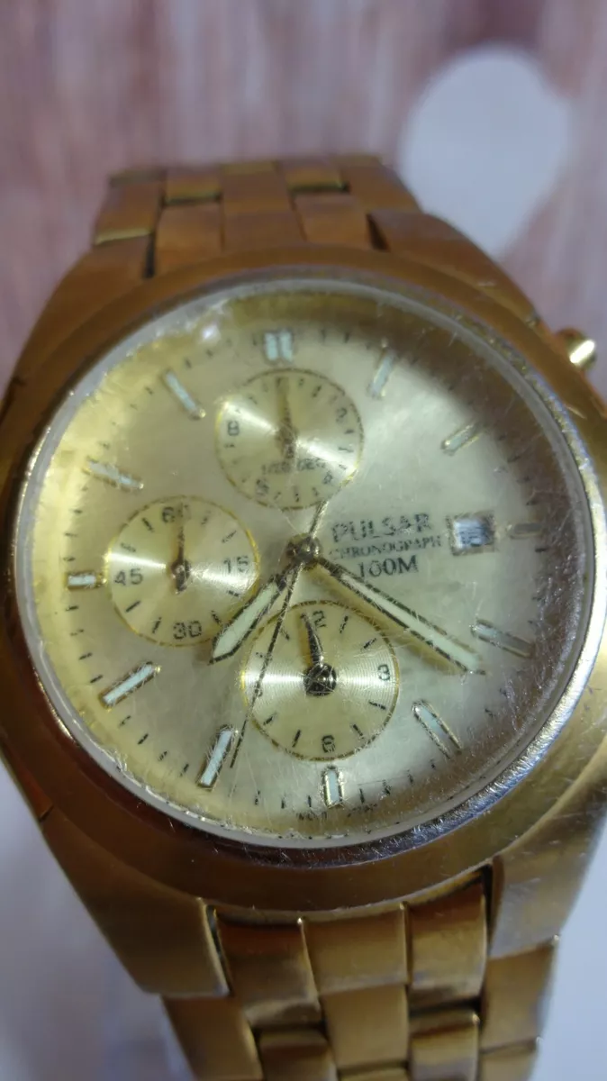 Pulsar chronograph top 100m gold