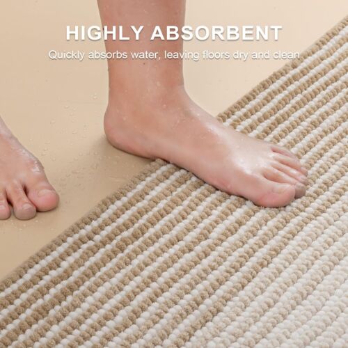 2 Piece Ombre Bath Mat Set Bathroom Rugs, Non Slip Ultra Soft and Water - Picture 5 of 5