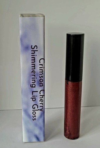 Vegan Lip Gloss Crimson Cherry Shimmering Glitter Organic Lip Gloss- 10ML - Picture 4 of 4