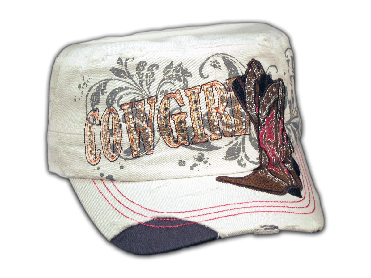 Crown Hat Womens military cadet Baseball Cap Black White Embroidered Cowgirl bli Cowgirl Women main image 2