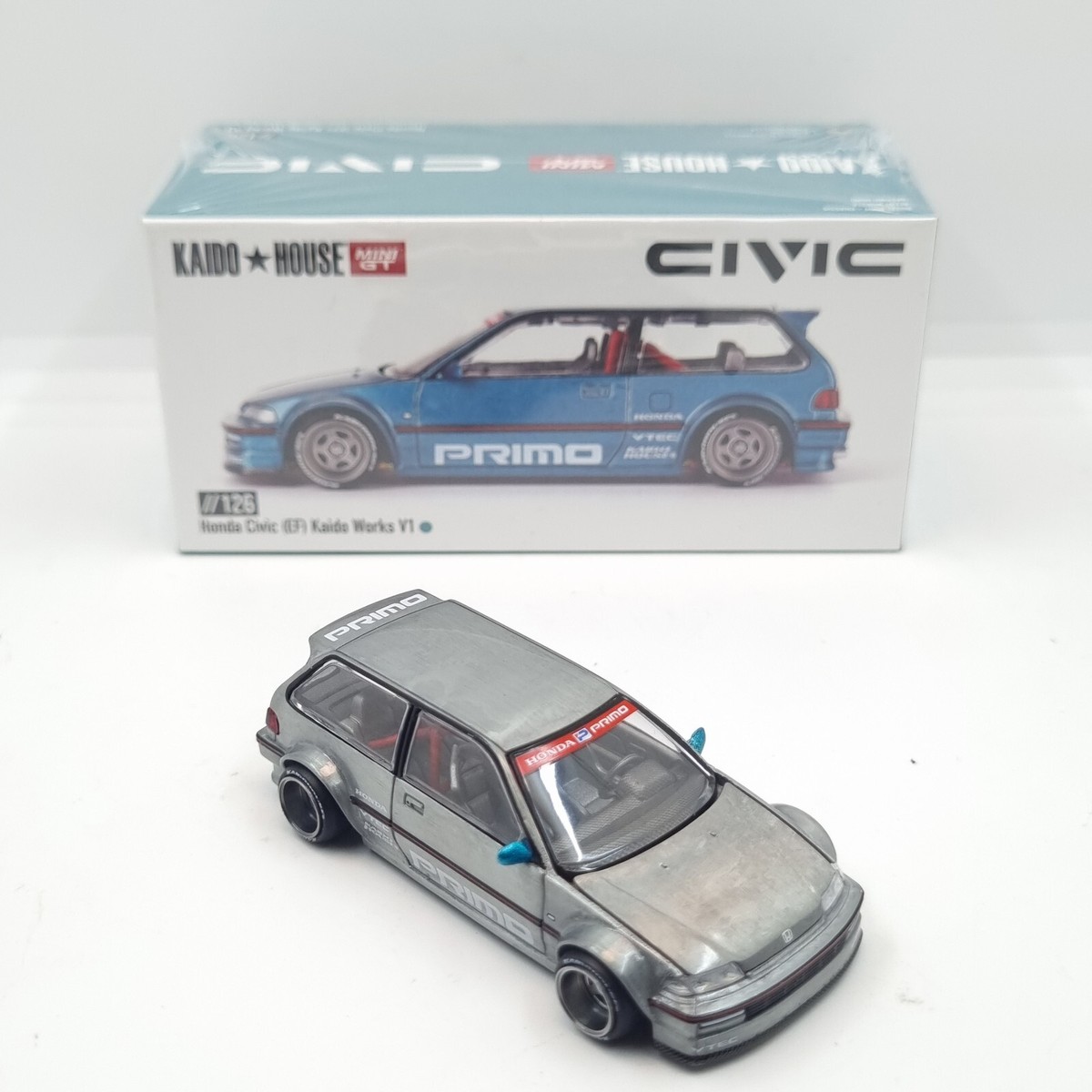 MINI GT Kaido house Honda CIVIC EFチェイスカー MINI GT KAIDO HOUSE HONDA CIVIC EF KAIDO WORKS V1 KHMG126