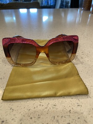 Gucci GG0178S 007 Oversize Clear Green Red Square Frame Women