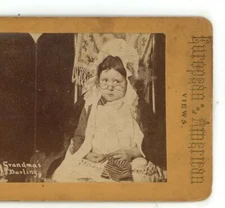 Grandma's Darling Children Genre Stereoview