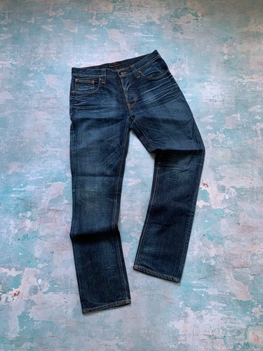 Nudie Jeans Dark Blue Denim Pants Size W33 L32 Casual Pants