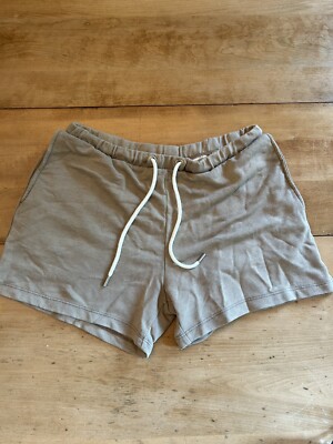 H&M Shorts Women's Tan Pants High Rise Drawstring Cotton Blend Size Small - NWT