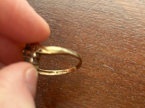 DAMAGED 10k Yellow Gold Diamond Ring Sz 8 Parts Repair 3.1g - 第 6/8 張圖片