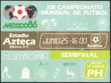 WM 1986 MARADONA Halbfinale TICKET ARGENTINIEN gegen BELGIEN