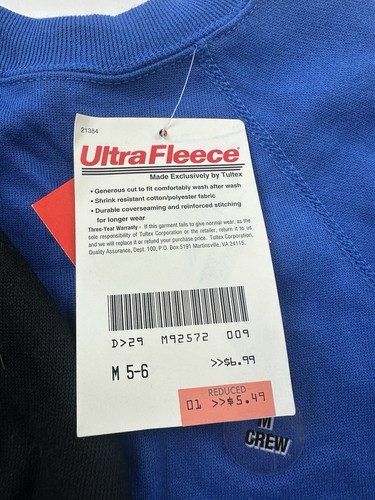 Tultex Sweatshirt Youth Kids Medium Blue Black Raglan Pullover USA Made Lot Of 2 - Picture 6 of 10