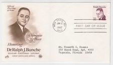TurtlesTradingPost- Dr Ralph J. Bunche - 1982 #1860 - Artcraft Variety FDC