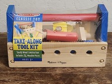 Melissa and Doug Take Along Wood Toy Tool Kit 24 Pieces New Sealed