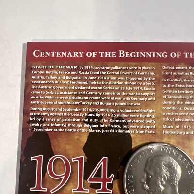 Centenary of the Beginning of the First World War 1914 - 2014 Coin