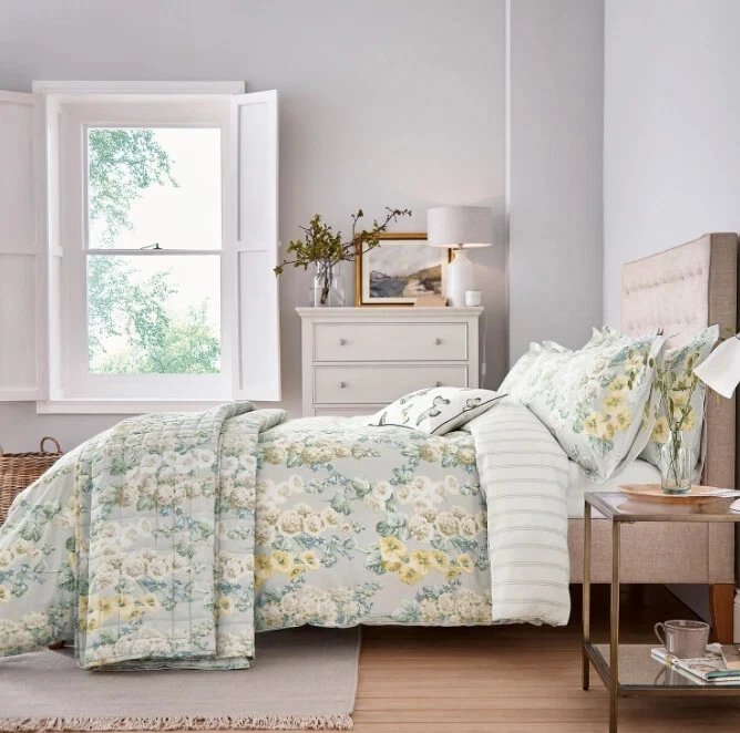 Sanderson Hollyhocks Double Size Duvet Cover Set & 2 matching Pillowcases BN - Image 2 of 2