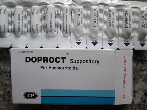 1 box DOPROCT suppository for haemorrhoids Pain Relieve Internal Colon Insert 10