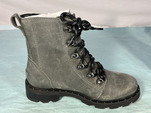 New Sorel Women's Lennox Lace Up Ankle Boots Quarry Gray Sz 6 Waterproof - 第 15/22 張圖片
